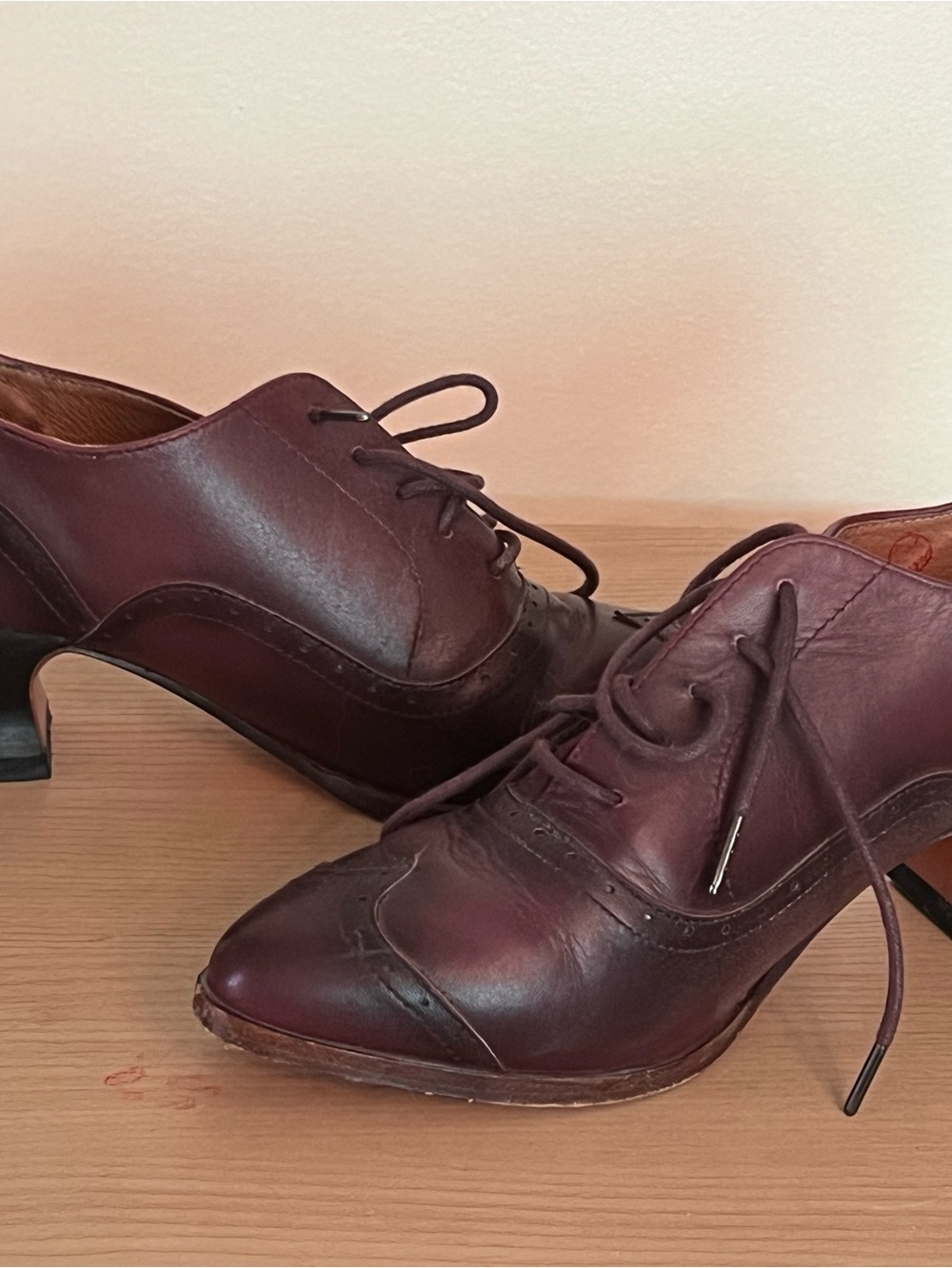 Londoner Edwardian Oxfords, Oxblood Red Leather, American Duchess Sz. 6.5